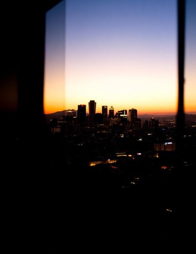 Los Angeles skyline at twilight